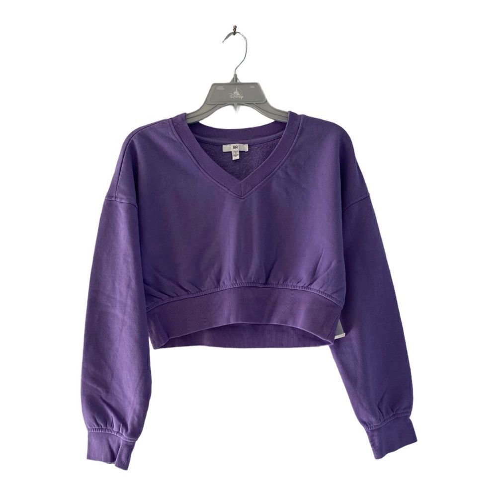BP. Purple Dahlia V-Neck Cropped Sweatshirt New with Tags Size S